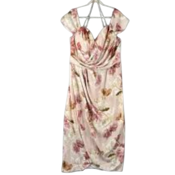 City Chic Powder‎ Floral mauve Maxi Dres plus size XL 22 new!! - Picture 9 of 13